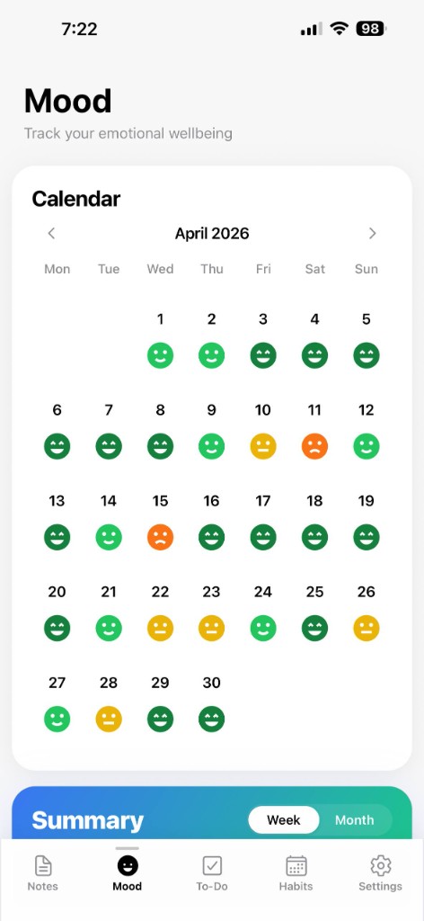 Cres Mood — calendar and emotional wellbeing