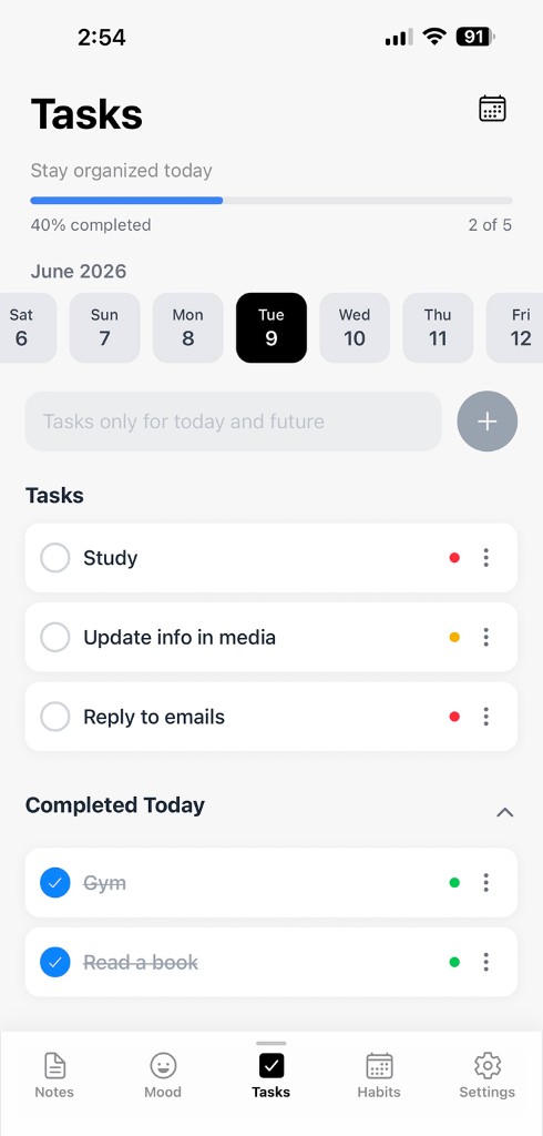 Cres Tasks — daily organization and focus