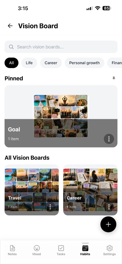 Cres Vision Board — goals and inspirations